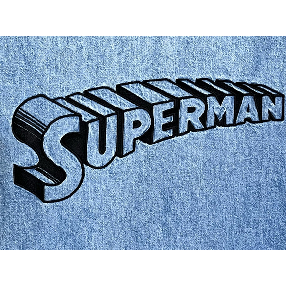 Superman Vintage 1995 Warner Bros Embroidered Button Down Denim Shirt Size XS - Picture 6 of 6